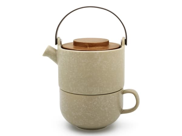Bredemeijer Umea, Enkel tekanne, 500 ml, Grå, Stengods, Bryggefilter, Rustfritt stål