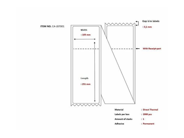 Capture - Permanet adhesiv - perforert - hvit - 105 x 251 mm 2000 etikett(er) listepapiretiketter
