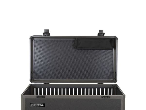 DICOTA - Vogn (kun lading) - robust - for 14 tablets / notebooks - låsbar - aluminium (etui), conpearl - sølv - utgang: AC 230 V