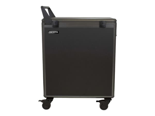 DICOTA - Vogn (kun lading) - robust - for 14 tablets / notebooks - låsbar - aluminium (etui), conpearl - sølv - utgang: AC 230 V Sort