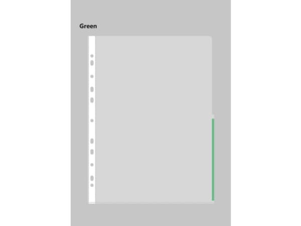 Signallomme A4 PP 105 micron grøn 100stk/pak