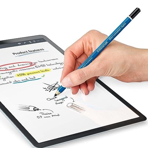 Staedtler Mars® Lumograph® digital klassisk digital pen med trykfølsom skrivespids, med præcis skrivespids blå (180 22-3)