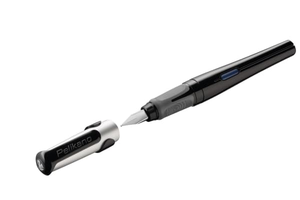 Pelikan 824477, Svart, Påfyllning med bläckpatronssystem, Blå, Rostfritt stål, Medium, Högerhänt