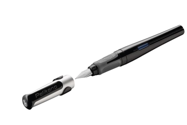 Pelikan 824477, Svart, Påfyllning med bläckpatronssystem, Blå, Rostfritt stål, Medium, Högerhänt