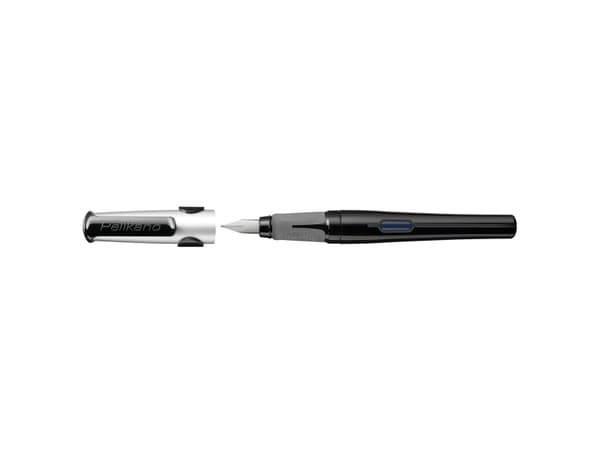 Pelikan 824477, Svart, Påfyllning med bläckpatronssystem, Blå, Rostfritt stål, Medium, Högerhänt