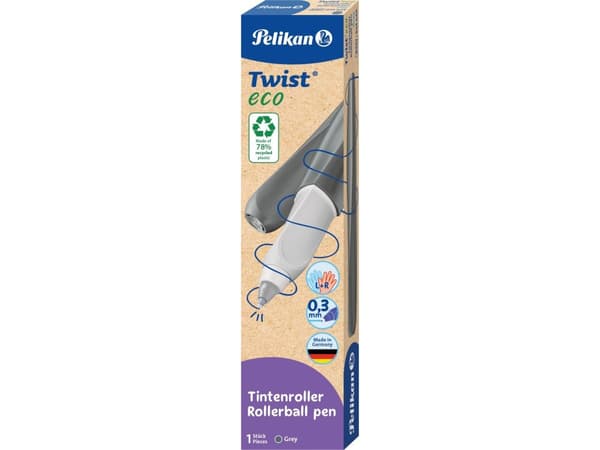 Pelikan Twist eco, Stiftpenna, Grå, Blå, Återvunnen plast, 0,3 mm, Ambidextrous