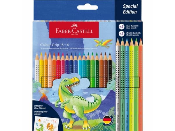 Faber-Castell Colour GRIP - Fargeblyant - t-rex - ikke-permanent (en pakke 24)