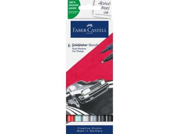 Faber-Castell 164813, Fin, Multifärg, Återvunnen plast, 0,6 mm, Låda av kartong, 6 styck