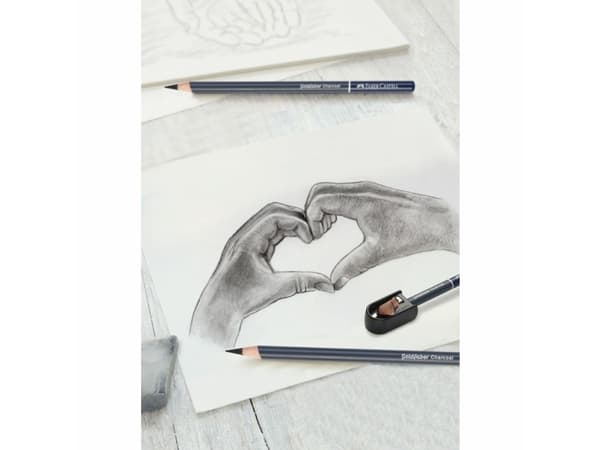 FABER-CASTELL piirustussarja GOLDFABER CHARCOAL, 8 kpl piirtämiseen ja luonnosteluun, sisältää 5 hiilikynää - 1 kpl (114006)