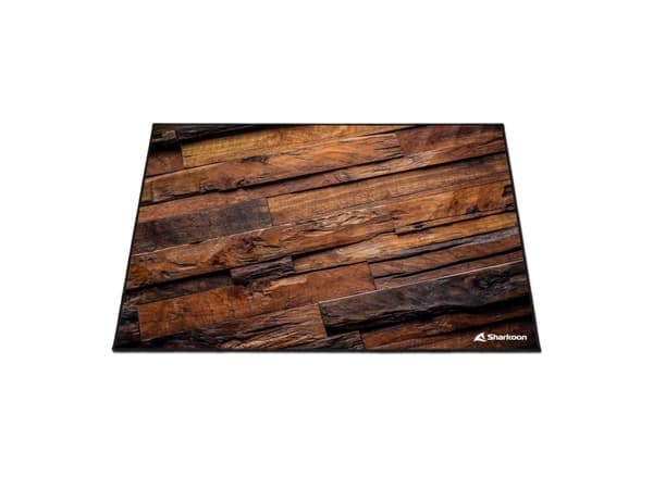 Sharkoon SKILLER SFM12 Wood - Stolmatta för gaming - rektangulär - 140 x 100 cm - brun