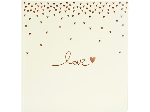 Goldbuch Raining Hearts, Beige, 60 ark, Inbindning, Polyuretan, Vit, 300 mm