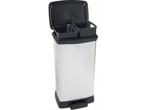 CURVER PEDAL DUSTBIN 23L+23L /IML METALLISED