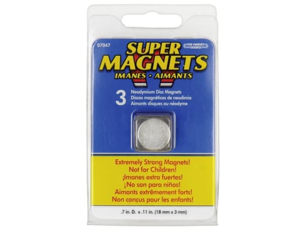 Tyhjä magneetti (Ø x K) 18 mm x 3 mm pyöreä ruostumaton teräs 3 kpl 205018