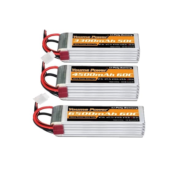 LiPo Batteri, Høj Kapacitet, Flere Forbindelser, 6s 6500mAh 60c Xt90