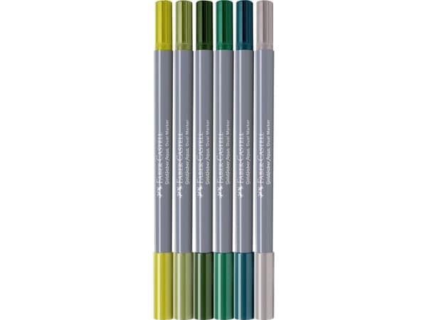 Faber-Castell 164517, Flerfarget, Flerfarget, 6 farger, Fint, Pensel / fin tupp, Rund