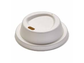 Drikkelåg Bagasse Ø80xH25mm Til Kaffebæger Natur,50 stk/ps - (50 stk.)