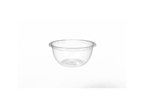 Bæger DeliGreen Rund 375ml Ø129xH57mm RPET Transparent,12 ps x 42 stk/krt