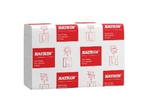 Håndklædeark Katrin Non-stop Z-Fold 2-lag L25.5xB20.3xD8.5cm Nyfiber Hvid,21 pk x 140 stk/krt