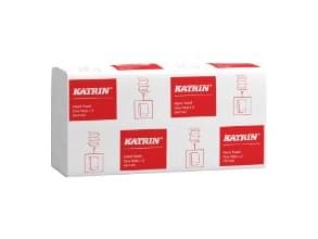 Håndklædeark Katrin One-Stop W-Fold 2-lag L34.0xB20.6xD8.5cm Nyfiber Hvid,21 pk x 110 stk/krt