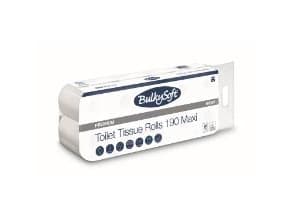 Toiletpapir Bulkysoft Premium 2-lag L19.95mxB10.5cm Nyfiber Hvid,12 pk x 10 rl/krt