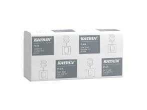 Håndklædeark Katrin Plus One-Stop Z-Fold 2-lag L25xB23.5xD8.5cm Nyfiber Hvid,21 pk x 144 ark/krt