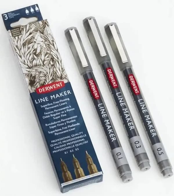 Derwent Line Maker Graphite grey 3 stk. (0,1 0,3 0,5)