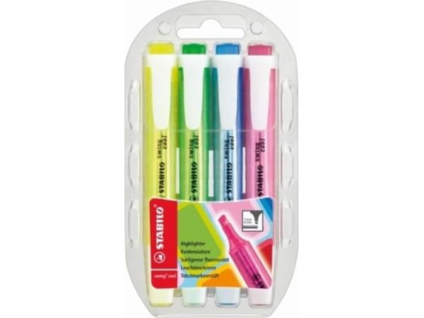 Stabilo Swing Cool highlighter sæt 4stk