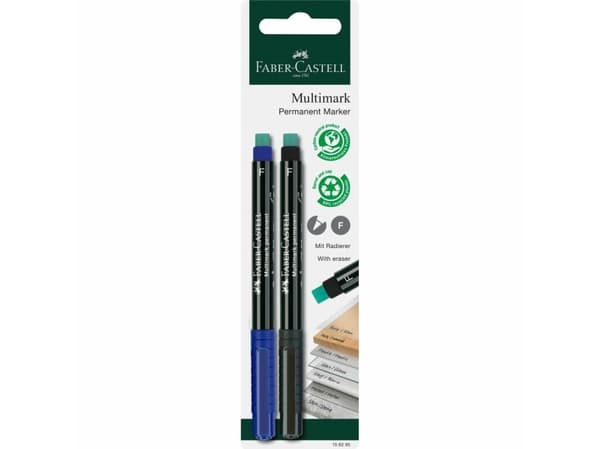 Faber-Castell MULTIMARK - Markering - permanent - för CD/DVD - svart, röd - 0.6 mm - fin (paket om 2)