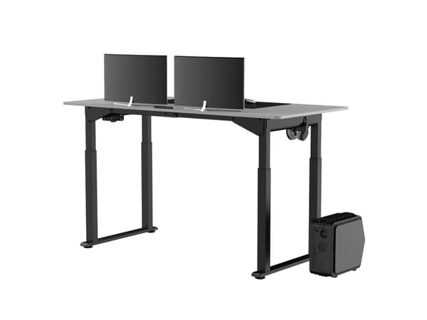 Ultradesk Uplift, Rett, Rektangulær form, Stål, Spilling, Sort, Hvit
