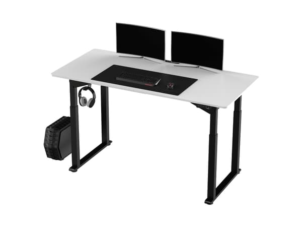Ultradesk Uplift, Rett, Rektangulær form, Stål, Spilling, Sort, Hvit