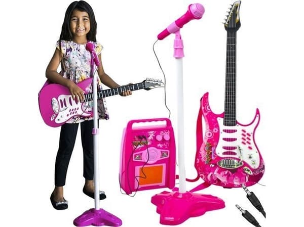 Kruzzel gitar + mikrofon + forsterker rose 22407