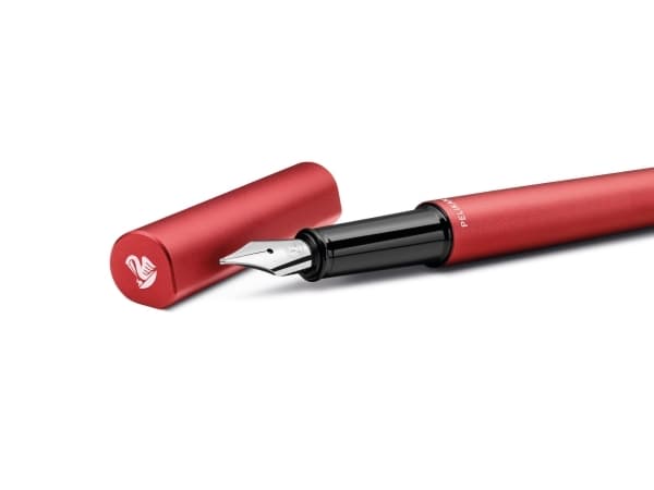 Pelikan 823685, Rød, Fyllesystem med patron, Blå, Rustfritt stål, Medium, Gave boks