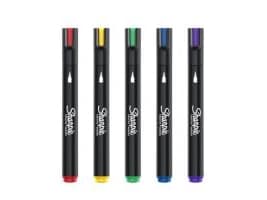 Sharpie 2201069, 5 styck, Blå, Grön, Röd, Violett, Gul, Rundad spets, Svart, Blåsa