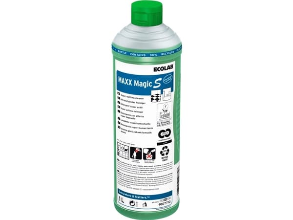 Universalrengøring Gulv Maxx Magic S 1ltr Ecolabel C2C med Parfume Grøn,12 fl x 1 ltr/krt