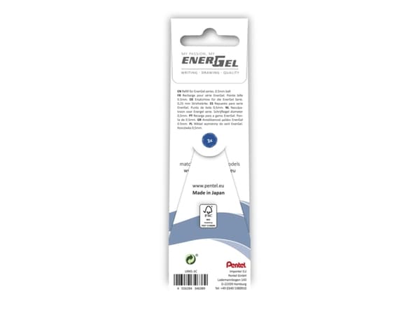 Refill, Pentel Energel, LRN5-3C, 0,25MM blue, 2803593, pack of 12 pieces - (12 stk.)