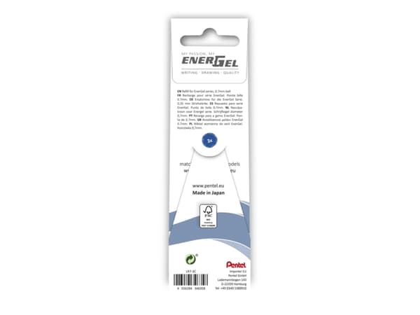 Refill, Pentel Energel, 0,35MM, blue 2803793, pack of 12 pieces - (12 stk.)