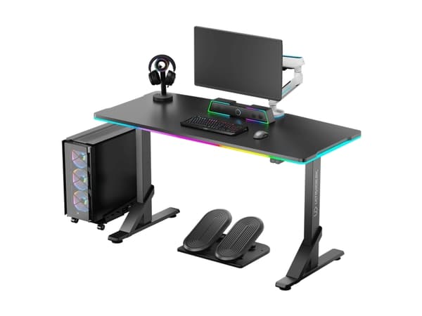 Ultradesk Iron, Rak, Rektangulär form, Spela, Svart, Svart, Svart