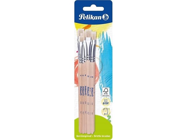 Pelikan 720409, Flat pensel, Sølv, 10 stykker