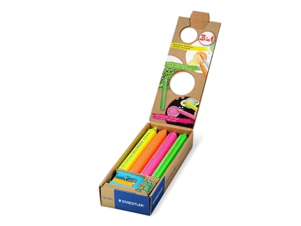 STAEDTLER 3 i 1 Noris junior fargeblyanter, flerfarget, 4 stk (140 C4P1)