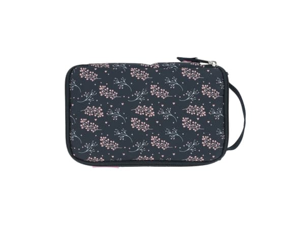 Herlitz 2 Go, Mykt penal, Polyester, Marineblå, Rosa, Mønster, Glidelås, Oppvekst