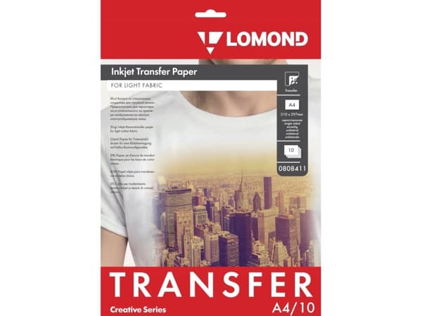 Lomond Thermotransfer Inkjet Paper A4/10 for Light Fabrics, 137 g