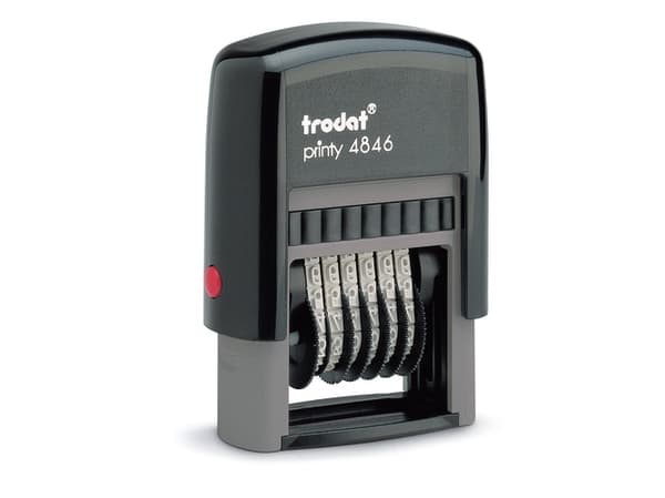 Trodat Printy 4846 - Stempel - selvfargende - nummer - 6 tegn - 4 mm - 27 mm bredde