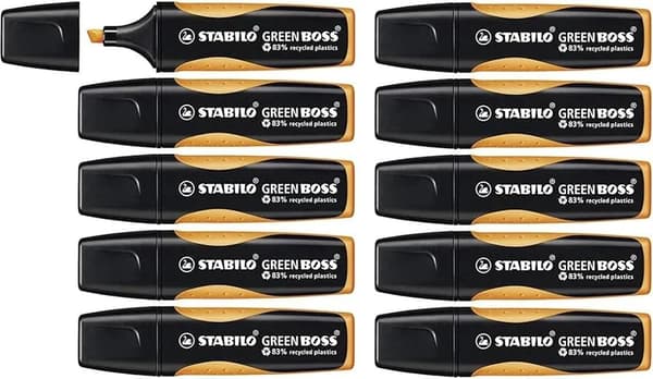 STABILO GREEN BOSS, 1 styck, Orange, Mejselspets, Svart, Orange, Plast, 2 mm