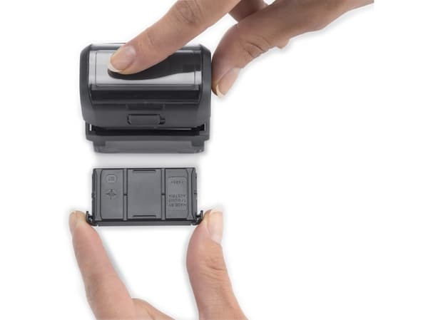 Trodat 4912 OFFICE PRINTY, Tekst-/datostempel, 17 x 46 mm, Sort, Grå, Blå/rød, 63 mm, 35 mm