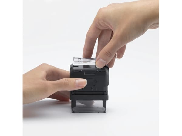 Trodat 4912 OFFICE PRINTY, Tekst-/datostempel, 17 x 46 mm, Sort, Grå, Blå/rød, 63 mm, 35 mm
