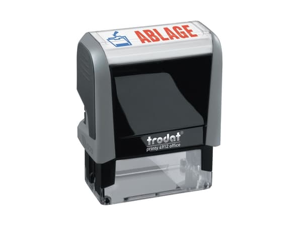 Trodat 4912 OFFICE PRINTY, Tekst-/datostempel, 17 x 46 mm, Sort, Grå, Blå/rød, 63 mm, 35 mm