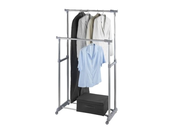 WENKO 4364500100 Twin Bars Portant 87 x 21,5 x 8,5 cm, Klädställ, Rostfritt stål, Grå, 1630 mm, 440 mm, 1680 mm