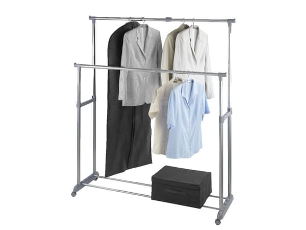 WENKO 4364500100 Twin Bars Portant 87 x 21,5 x 8,5 cm, Klädställ, Rostfritt stål, Grå, 1630 mm, 440 mm, 1680 mm