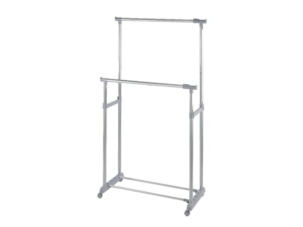 WENKO 4364500100 Twin Bars Portant 87 x 21,5 x 8,5 cm, Klädställ, Rostfritt stål, Grå, 1630 mm, 440 mm, 1680 mm