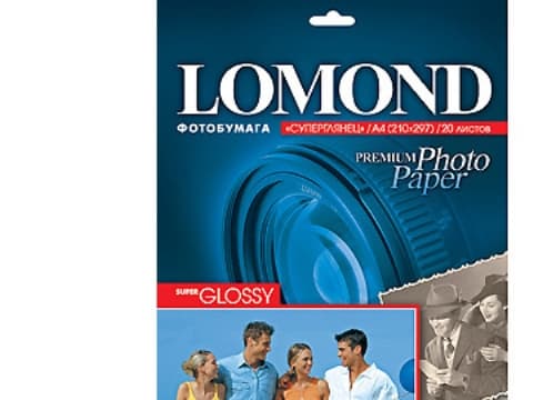 Lomond Premium Photo Inkjet Paper Super Glossy 260 g/m2 A4/20 Bright, Glansigt, 260 g/m ^, 370 g, Japan